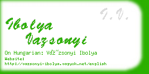 ibolya vazsonyi business card